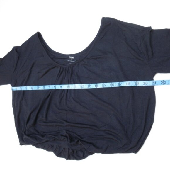 Anthropologie Maeve Long-Sleeve Bubble Top Navy Blue XS - Picture 3 of 10